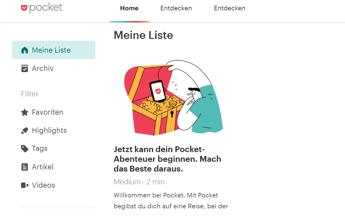 Content-Organisation mit Pocket