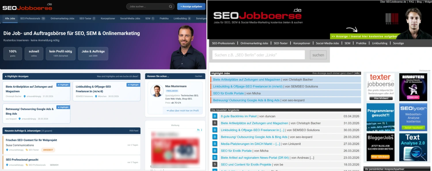 Seojobboerse alt vs neu